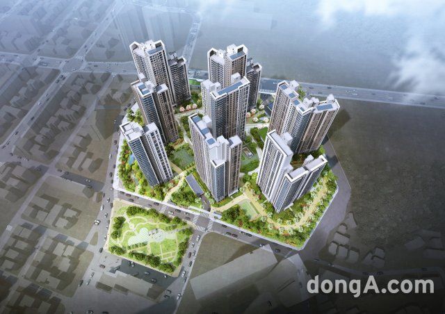 강동 헤리티지 자이 조감도
